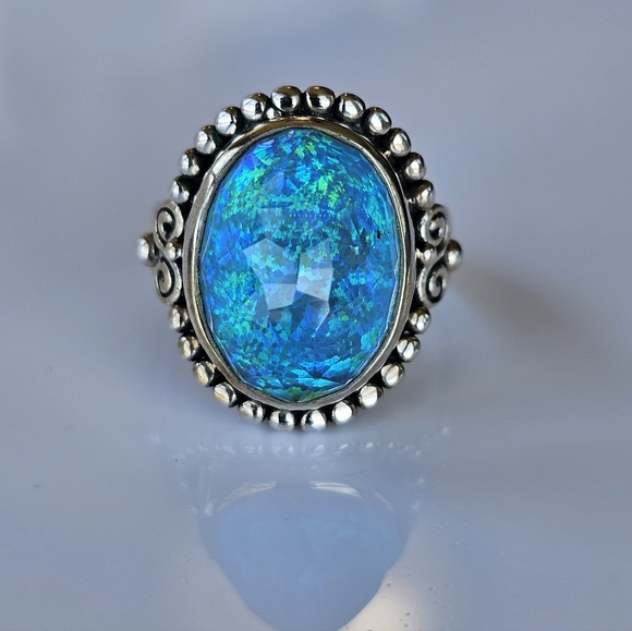 Sajen Jewelry - Genuine Sajen Australian Opal Doublet Ring in Sterling Silver Size 7! NWOT